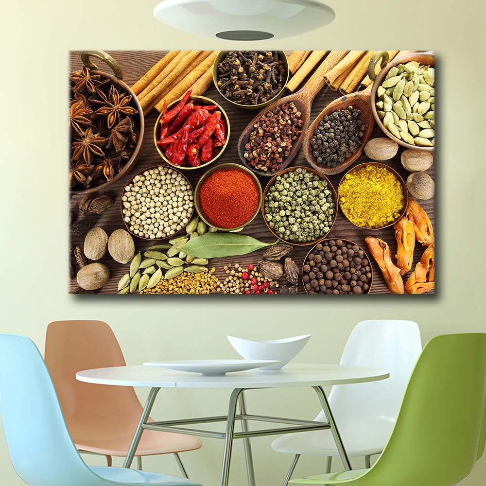 3D Hd Print Kitchen Food Canvas Painting Food Picture Wall Picture Spice  Living Room Wall Art Wall Picture - Painting &amp; Calligraphy - Aliexpress inside Art Prints For Cooking Spaces