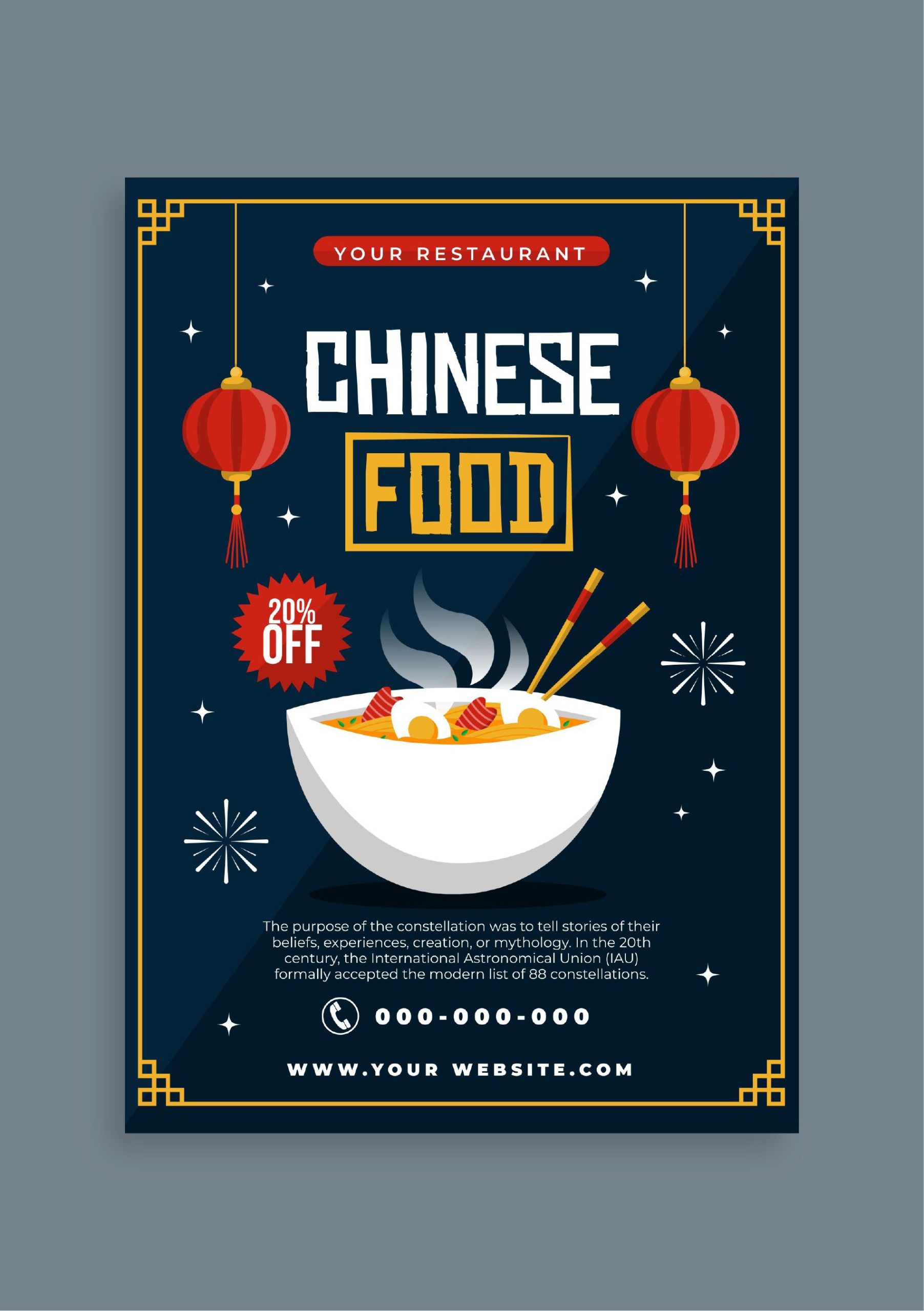 Customize And Download This Flat Cool Chinese Food Restaurant intended for Cool Culinary Posters