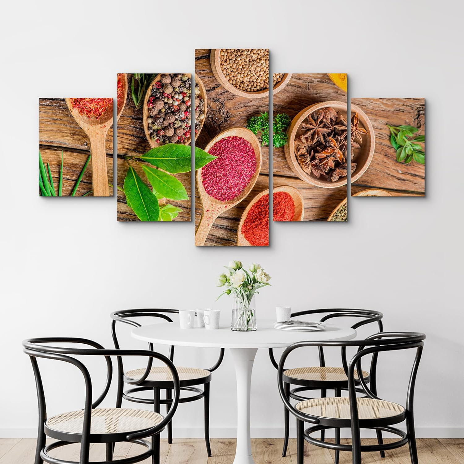 Idea4Wall Kitchen Food Spices On Spoon Kitchen &amp; Cooking Decor within Trendy Culinary Kitchen Wall Art