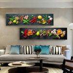Large Kitchen Wall Art Hd Canvas Print Of Herbs Spices Pertaining To Large Kitchen Poster Designs