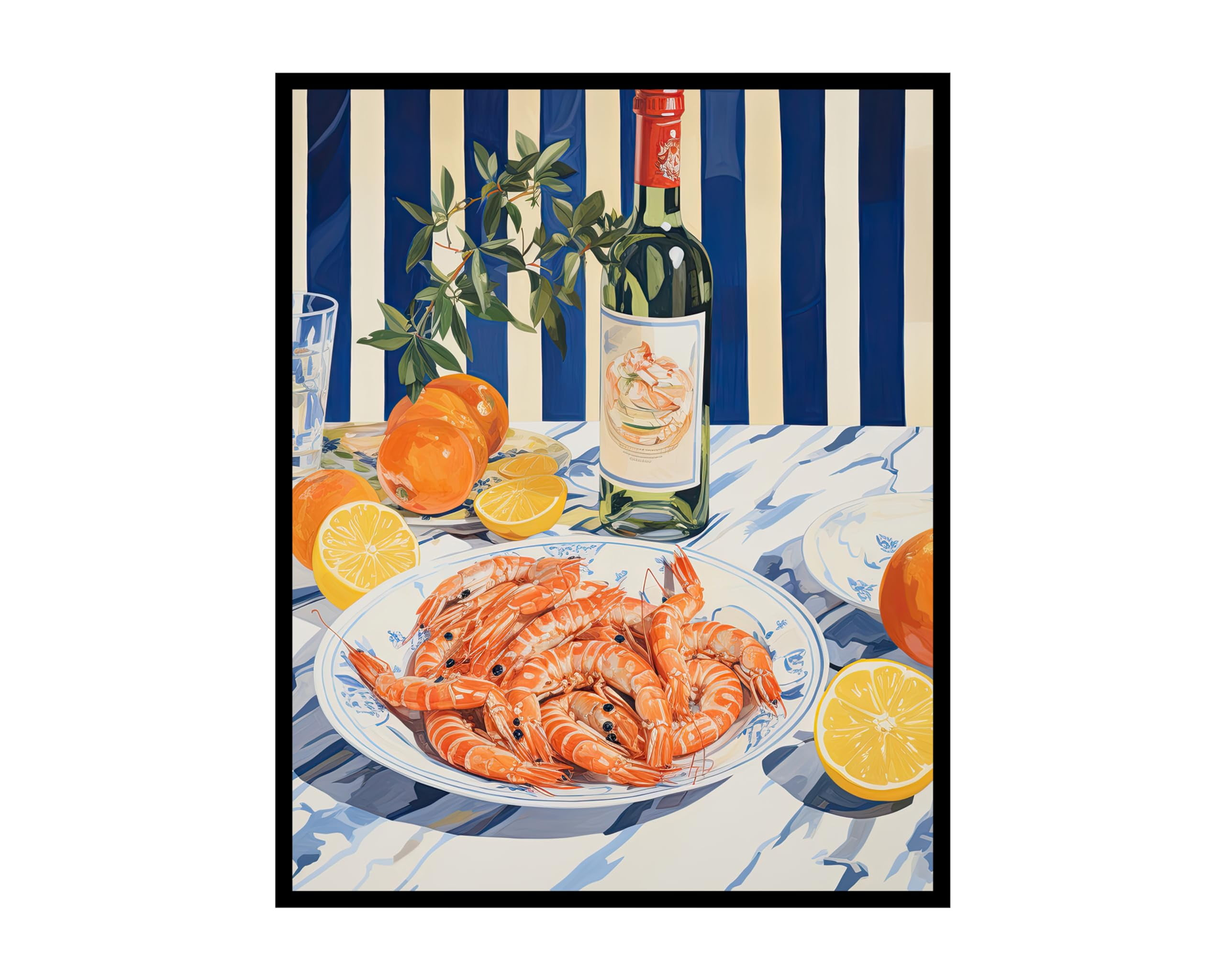 Poster Master Shrimp And Oranges Poster - Food &amp; Drink Print inside Trendy Food Art Prints