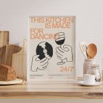 Questa Cucina È Fatta Per Dancing Stampa, Trendy Wall Art, Digital Regarding Fun Kitchen Poster Designs