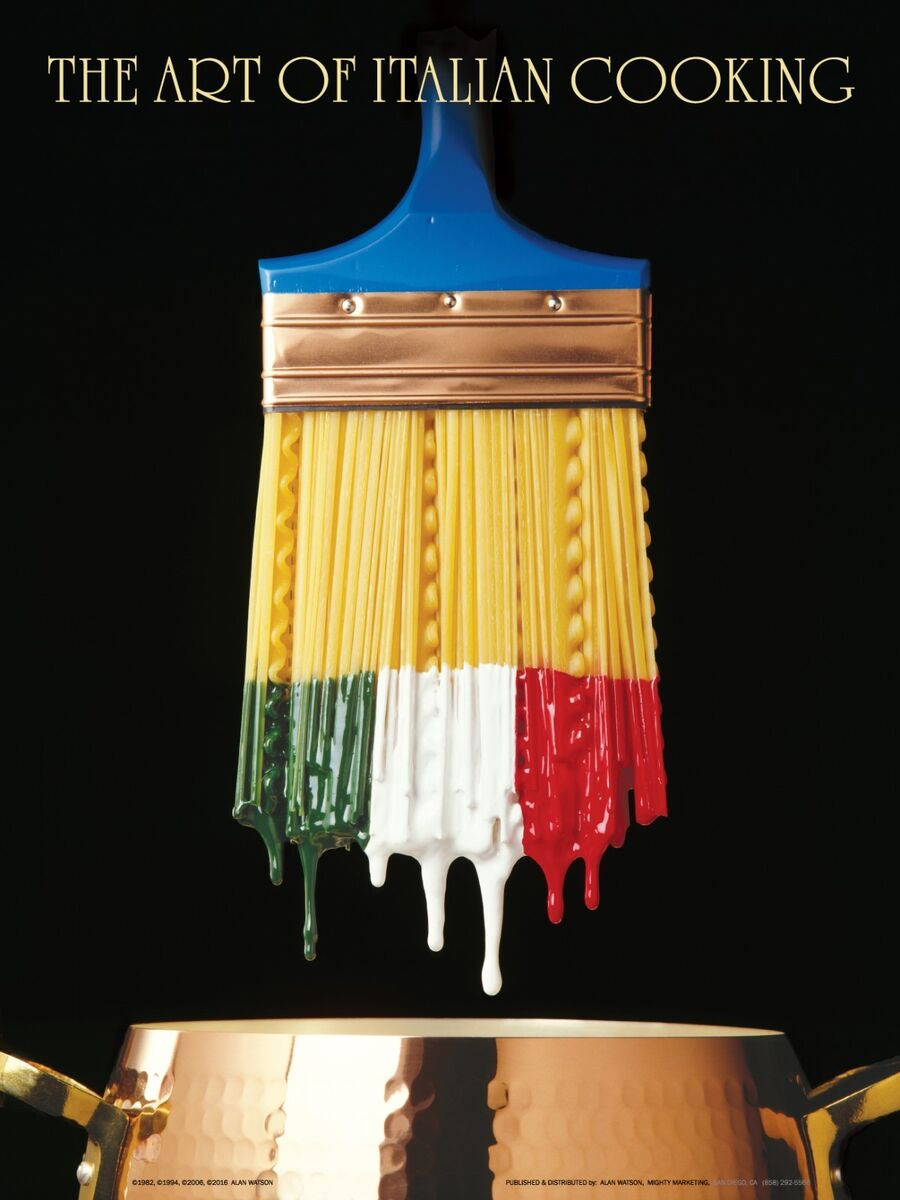 Vintage Photographic Art Poster, The Art Of Italian Cooking | Ebay with Colorful Cooking Art Posters